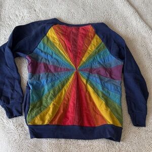Aviator Nation Colorful Rainbow Patterned Sweatshirt